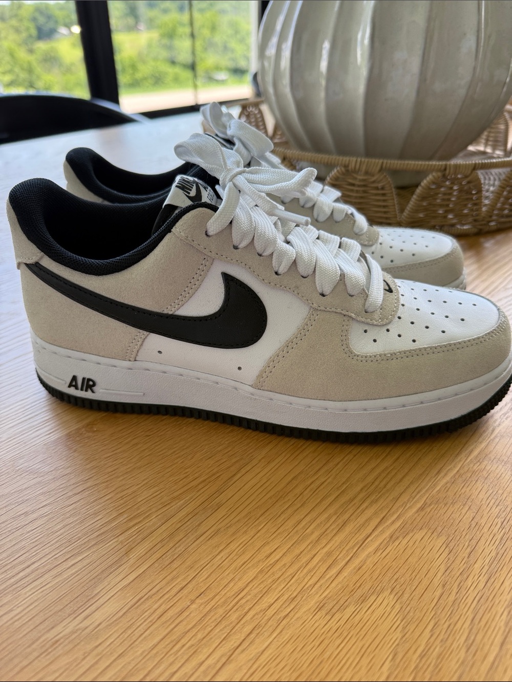 Nike Air Force 1 Low — White, Black, Light Beige